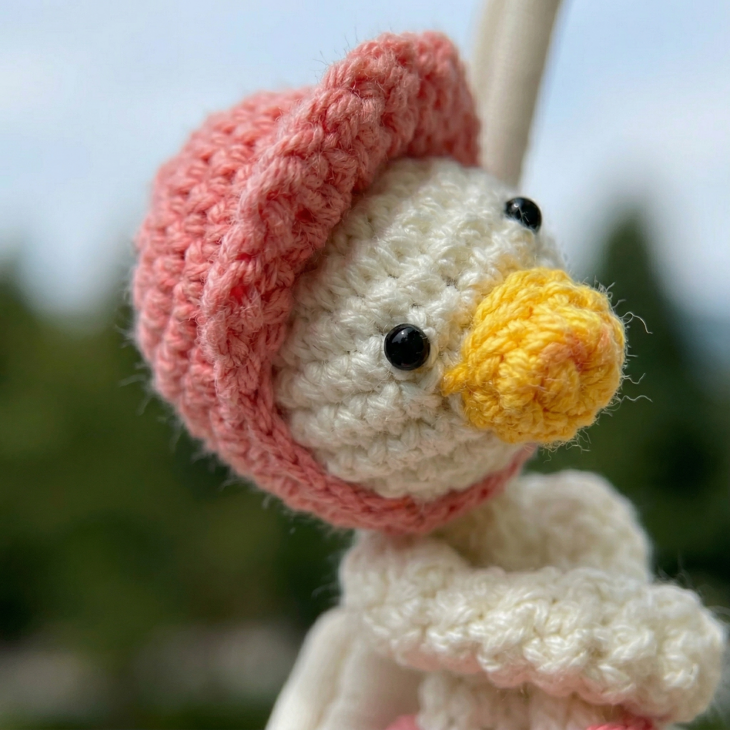 Dainty Long Neck Duck Bag Charm Crochet Pattern