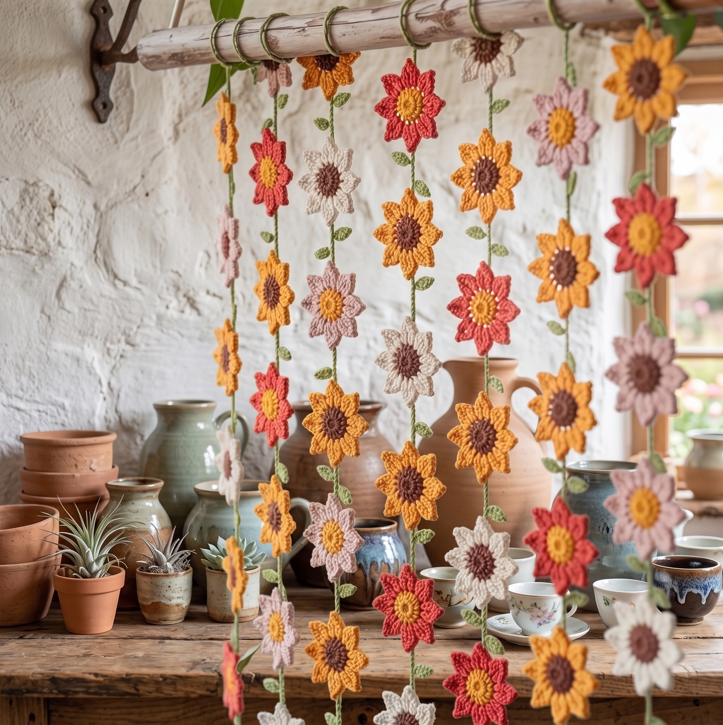 Spring Flower Curtains Crochet Pattern