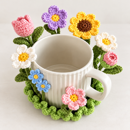 11-in-1 Popping Flower Coaster Crochet Pattern Bundle