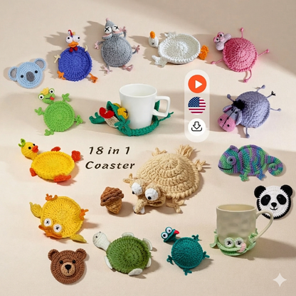 18-in-1 Animal Coaster Crochet Pattern Bundle