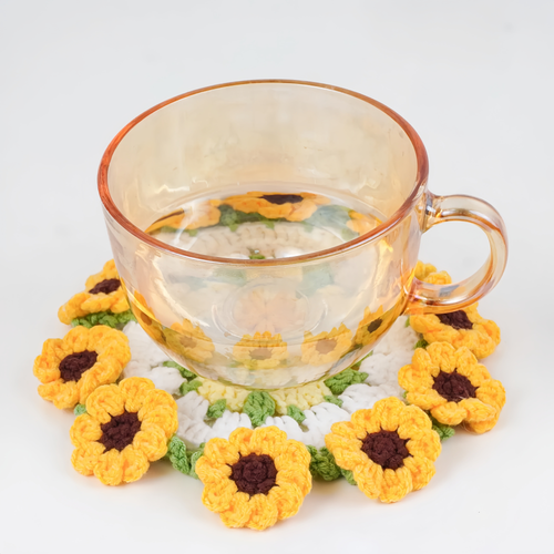 Sunflower Coaster & Pot Crochet Pattern
