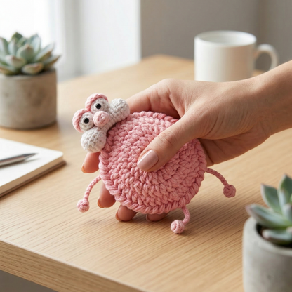 Pink Panther Coaster Crochet Pattern