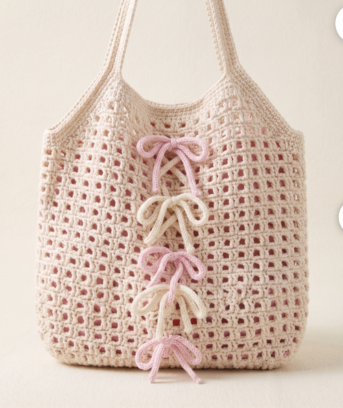 Filet Beige Tote Bag Crochet Pattern