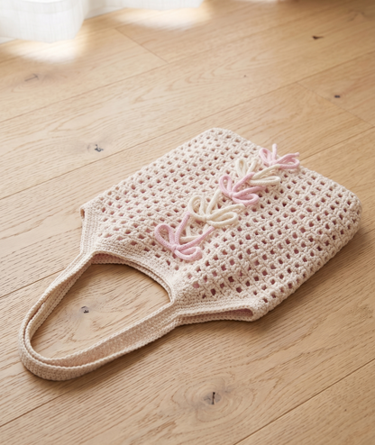 Filet Beige Tote Bag Crochet Pattern