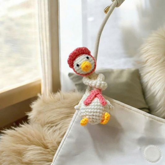 Dainty Long Neck Duck Bag Charm Crochet Pattern