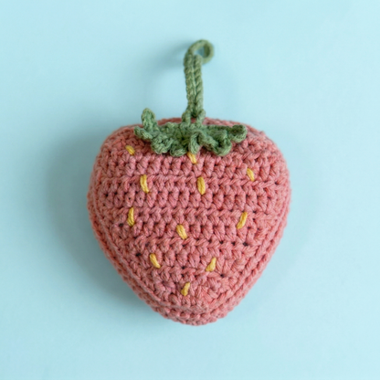 2-in-1 Strawberry Charm & Bottle Holder Crochet Pattern