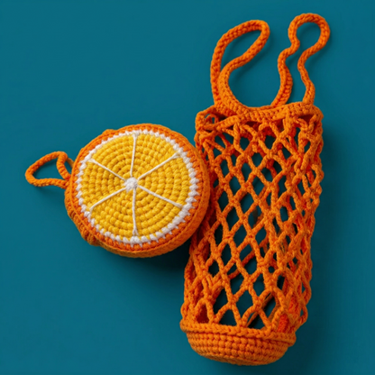 Orange 2-in-1 Charm Bottle Holder Crochet Pattern