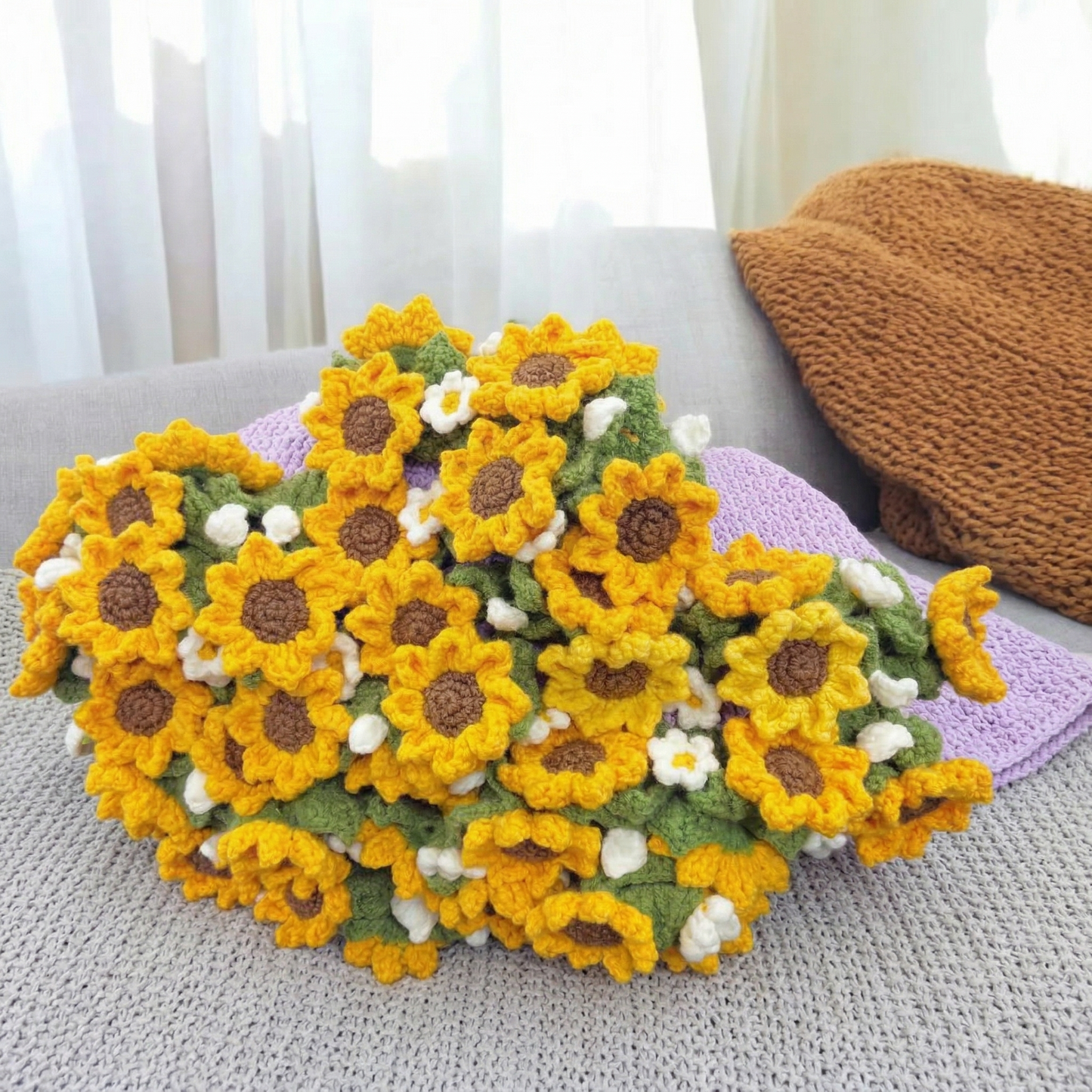 Sunny Daisy Bouquet Blanket Crochet Pattern