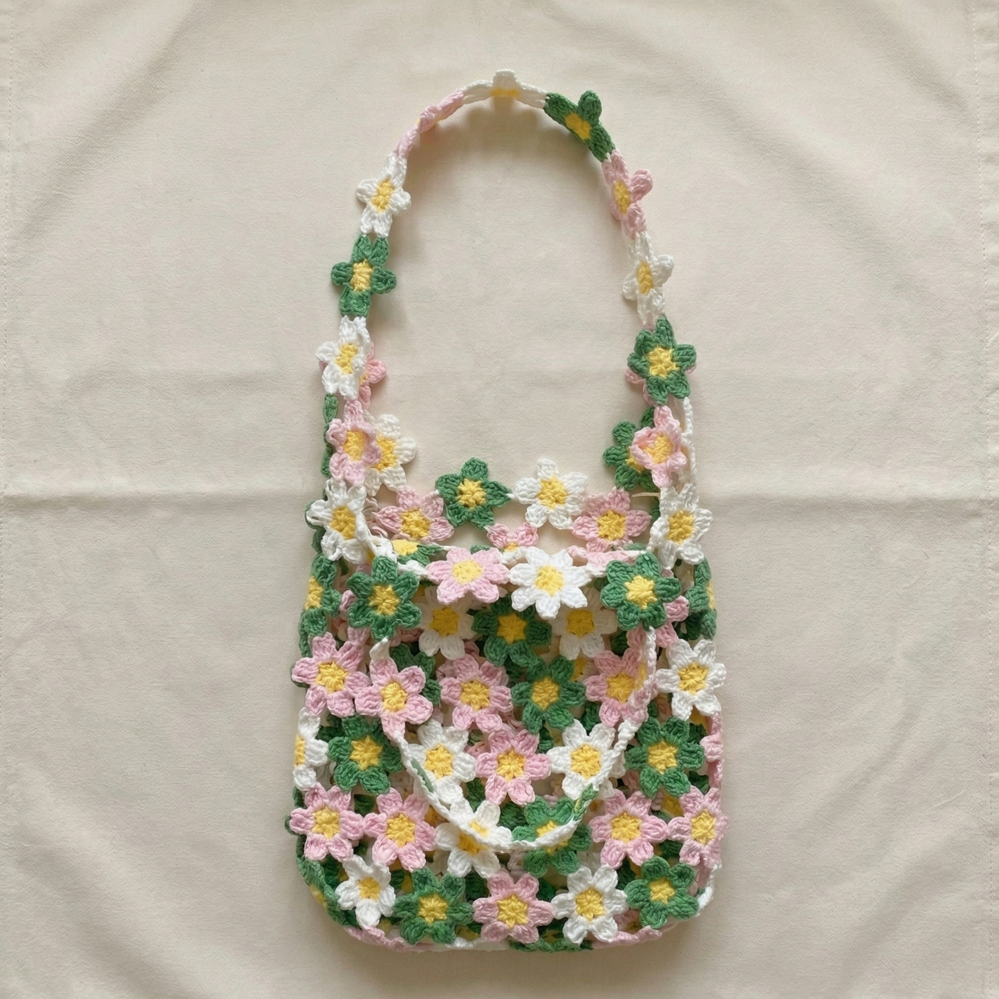 Mix Color Flower Bag Crochet Pattern