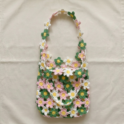Mix Color Flower Bag Crochet Pattern