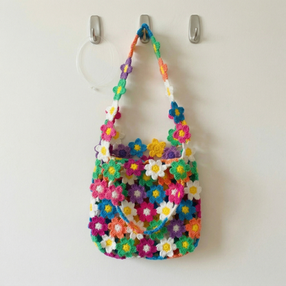 Mix Color Flower Bag Crochet Pattern