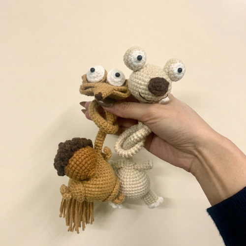 Long Neck Squirrel Bag Charm Crochet Pattern