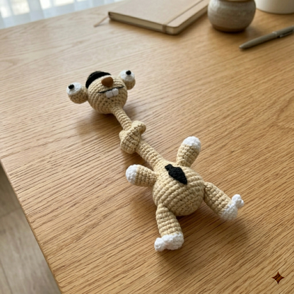 Derpy Long Neck Sloth Bag Charm Crochet Pattern