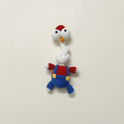 Screaming Long Neck Chicken Bag Charm Crochet Pattern