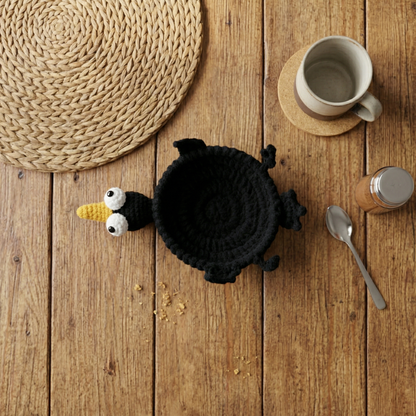 Crow Coaster Crochet Pattern
