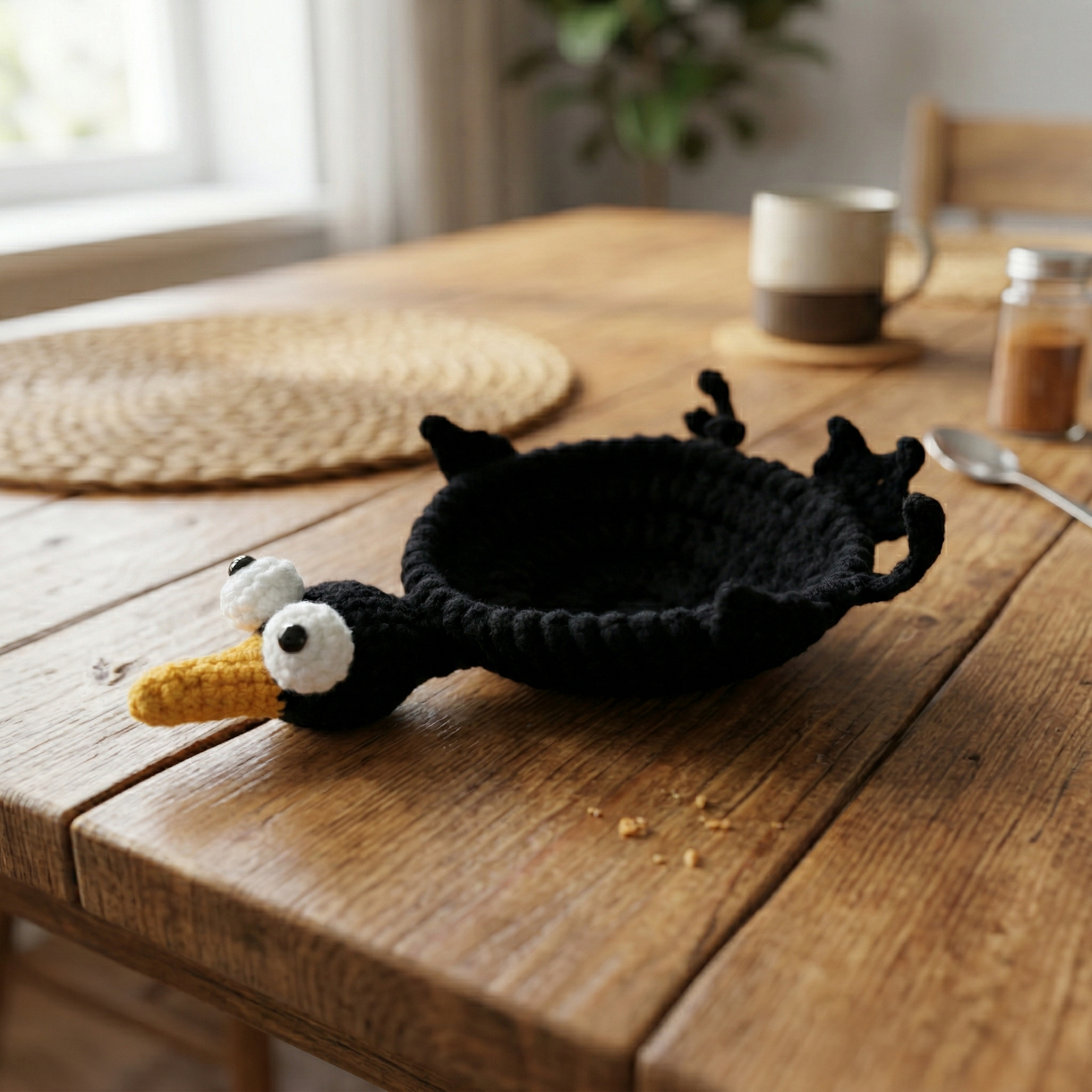 Crow Coaster Crochet Pattern