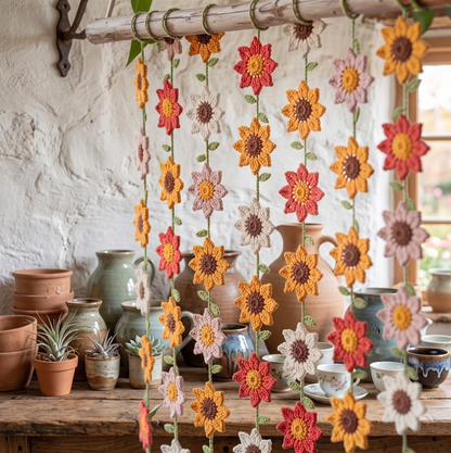 Spring Flower Curtains Crochet Pattern