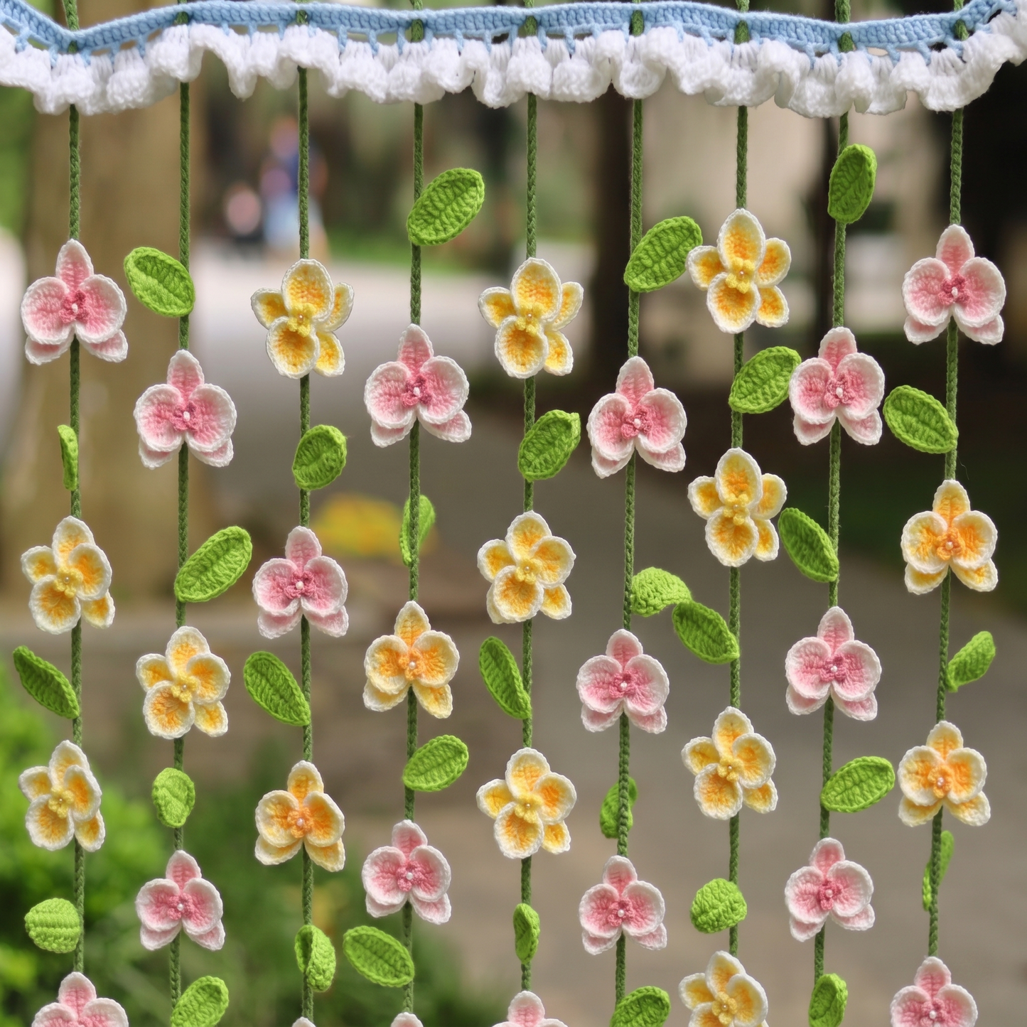 Orchid Flower Curtains Crochet Pattern