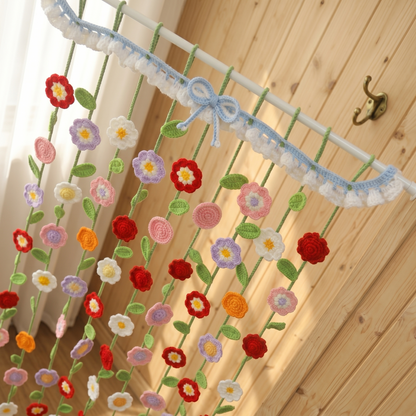 Colorful Flower Curtains Crochet Pattern