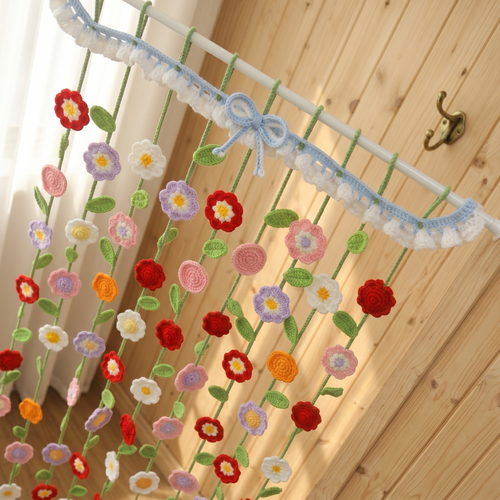 Colorful Flower Curtains Crochet Pattern