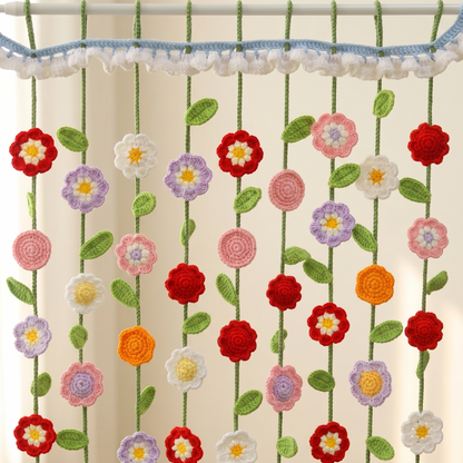 Colorful Flower Curtains Crochet Pattern