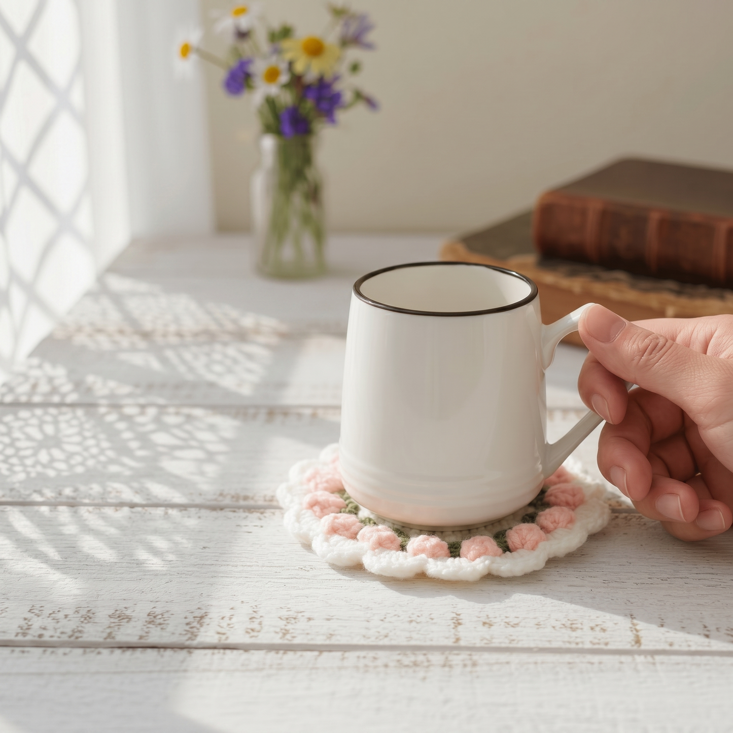 Tulip Coaster Crochet Pattern