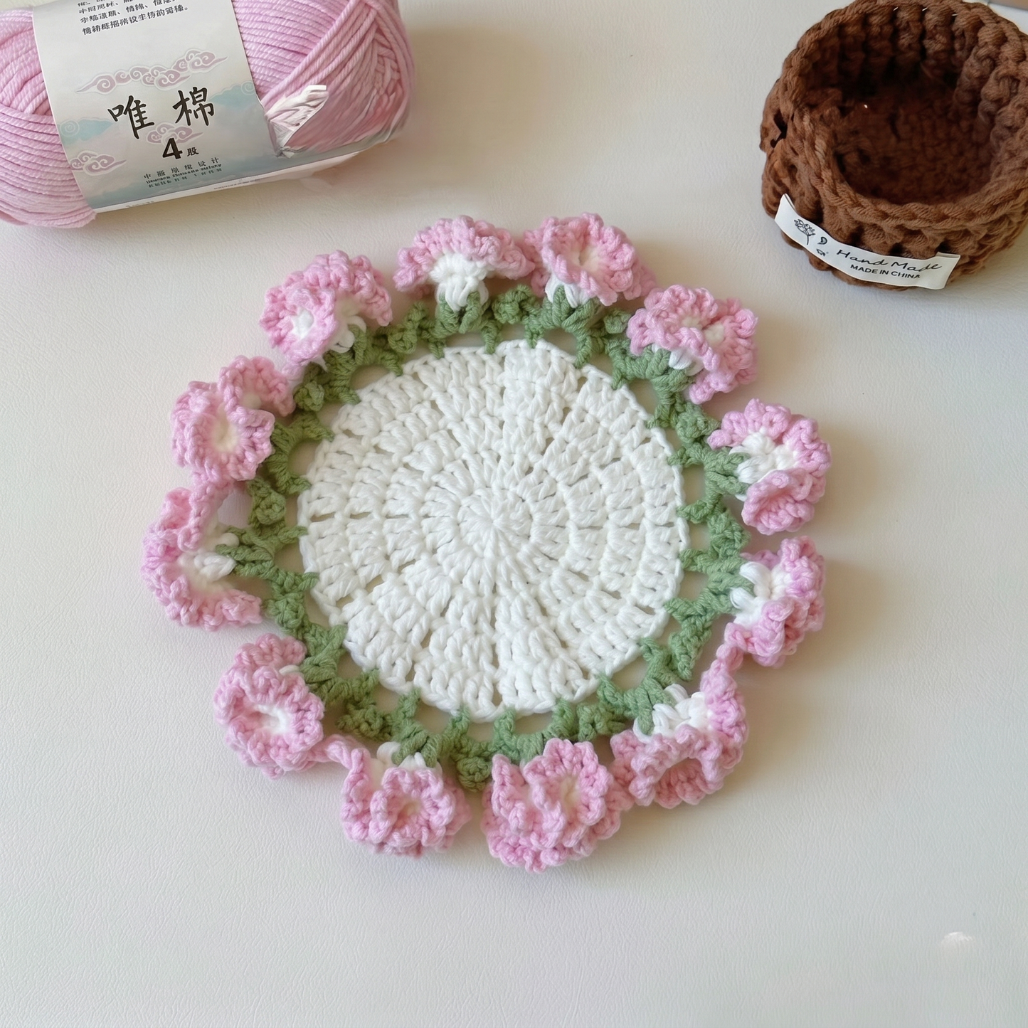 Carnation Coaster Crochet Pattern