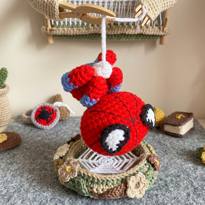 Hanging Chibi Spider-man Charm Crochet Pattern