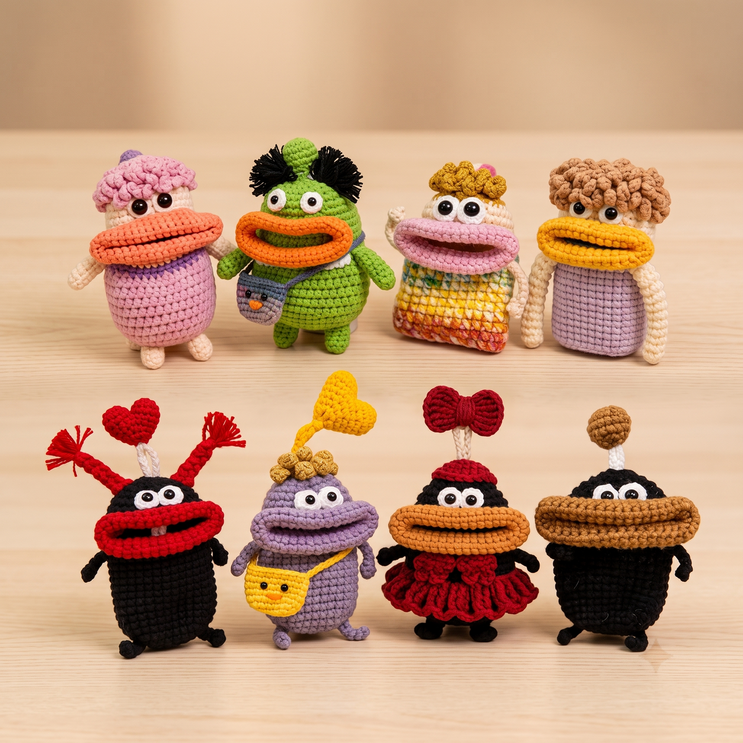 8-in-1 Big Mouth Monster Charm Crochet Pattern