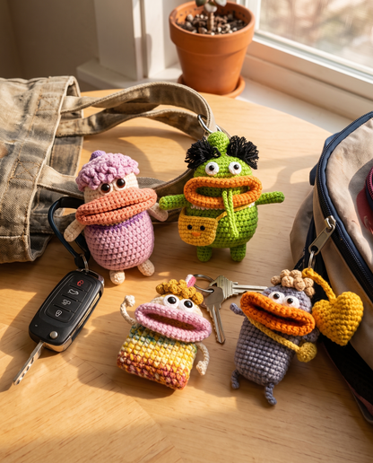 8-in-1 Big Mouth Monster Charm Crochet Pattern