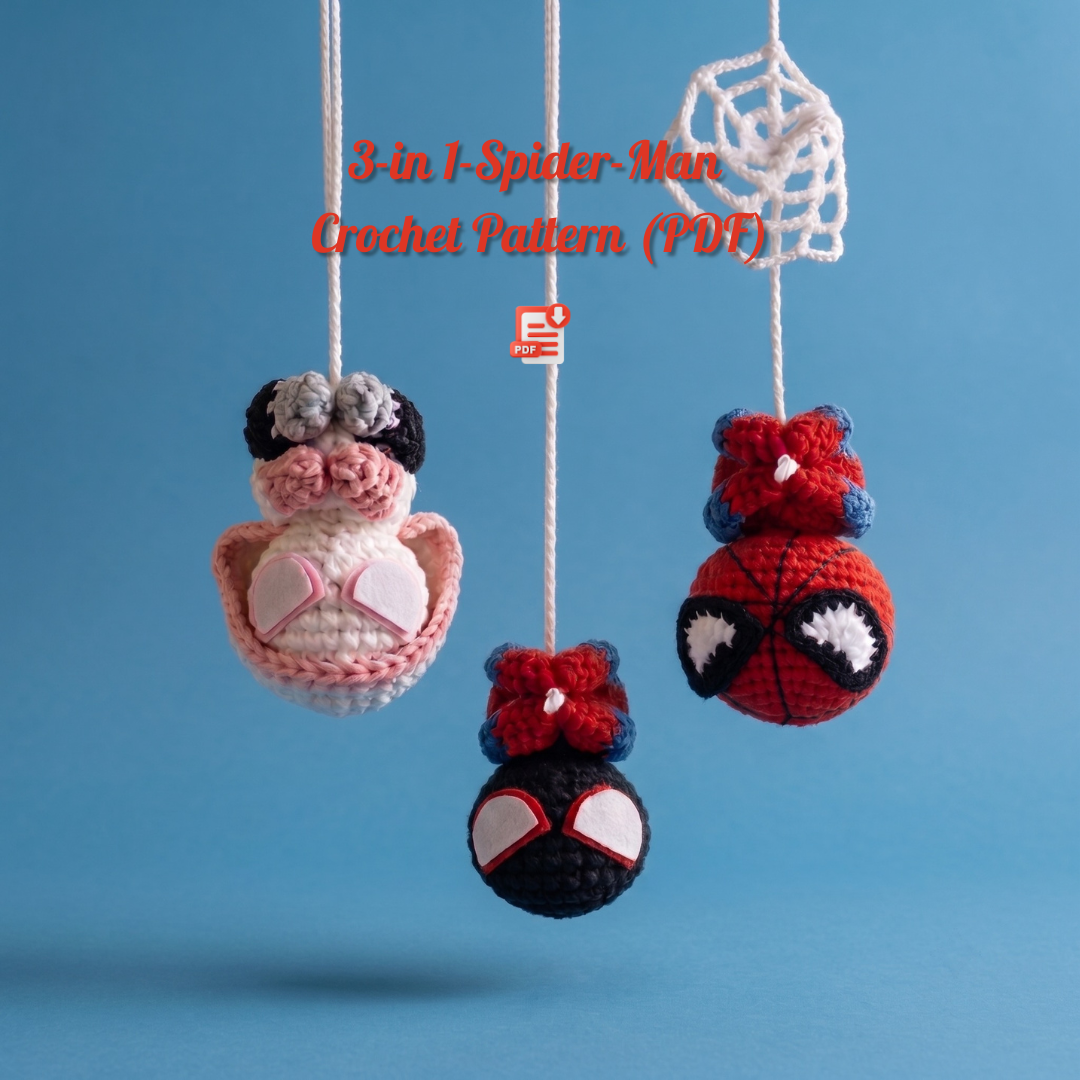 3-in-1 Chibi Spider-man Charm Crochet Pattern Bundle