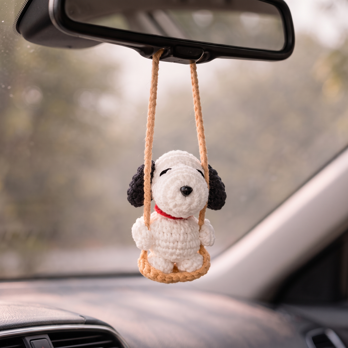 Swinging Spotted Puppy Car Hanging & Charm Crochet Pattern