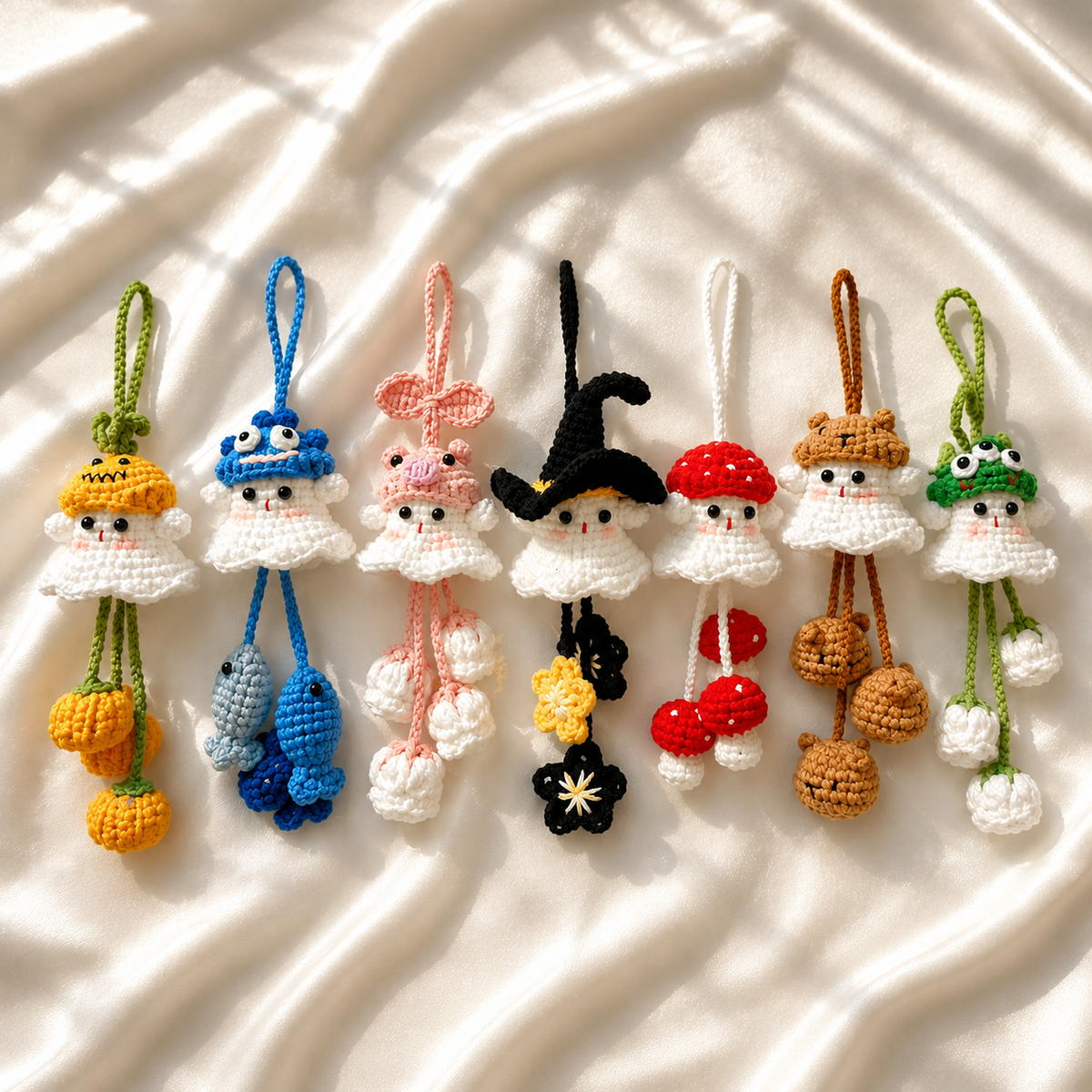 18-in-1 Halloween Ghost Hanging & Charm Crochet Pattern Bundle
