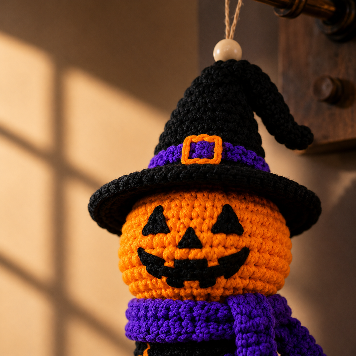 Halloween Witch Pumpkin Hanging Decor Crochet Pattern