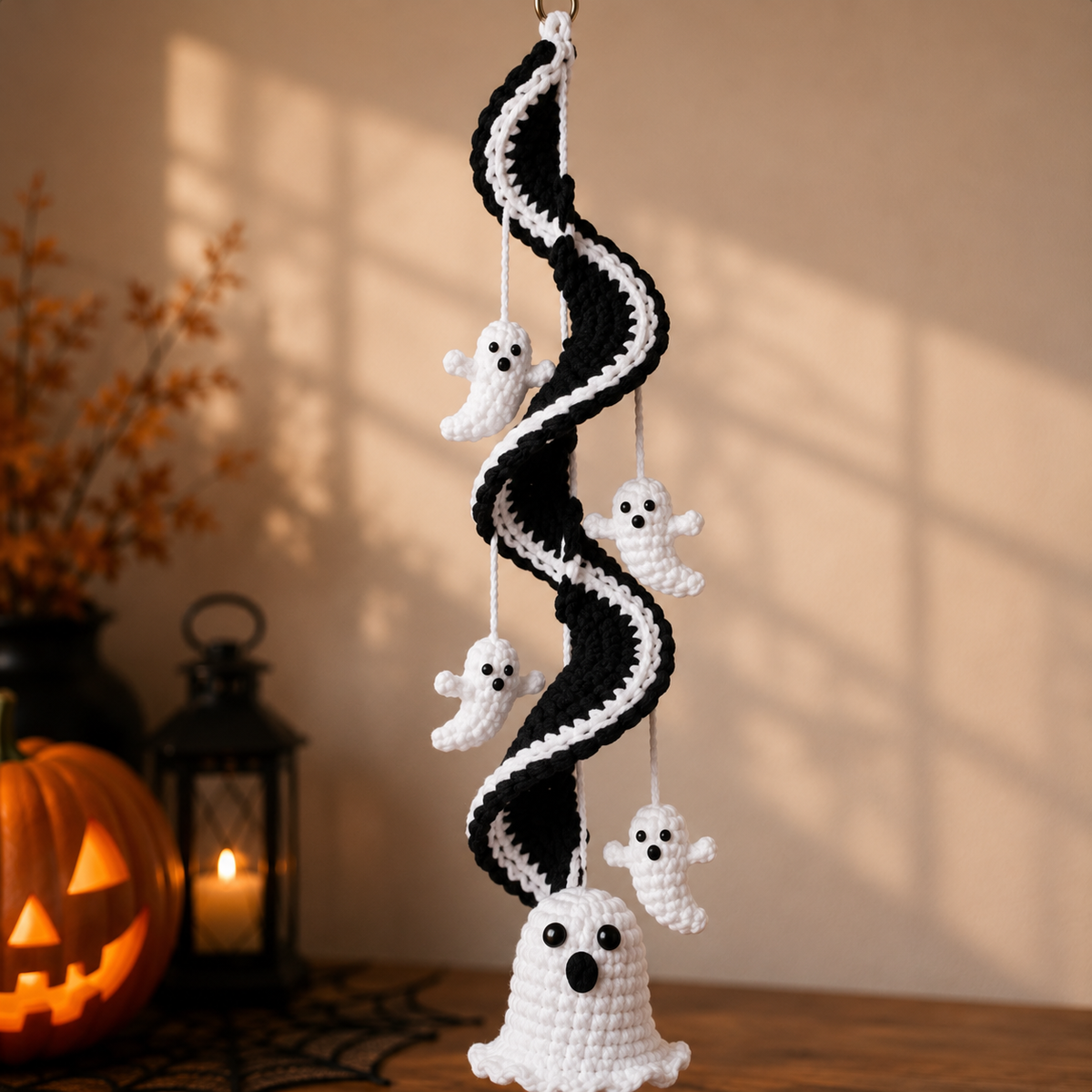 4-in-1 Halloween Spiral Hanging Decor Crochet Pattern Bundle