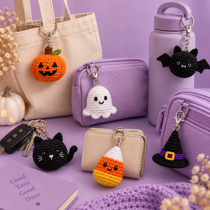 10-in-1 Halloween Keychain Crochet Pattern Bundle