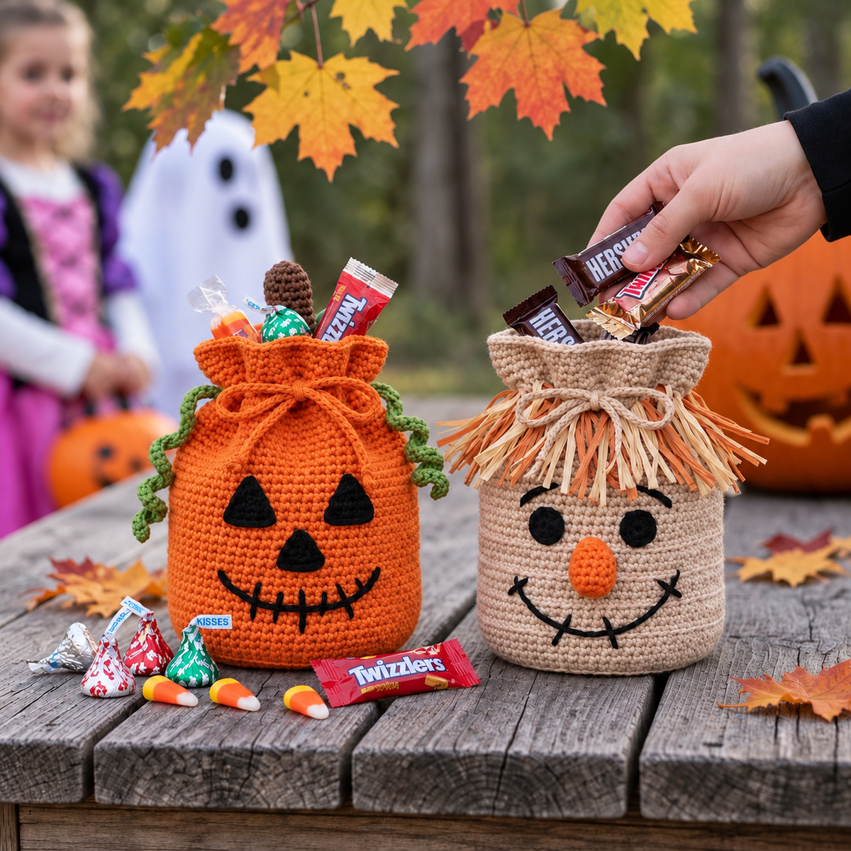 4-in-1 Halloween Treat Bag Crochet Pattern Bundle
