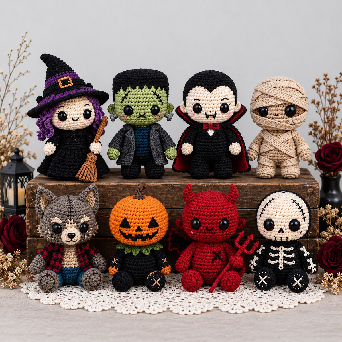 8-in-1 Halloween Amigurumi Doll Crochet Pattern Bundle