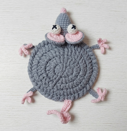 Squashed Mouse Coaster Crochet Pattern