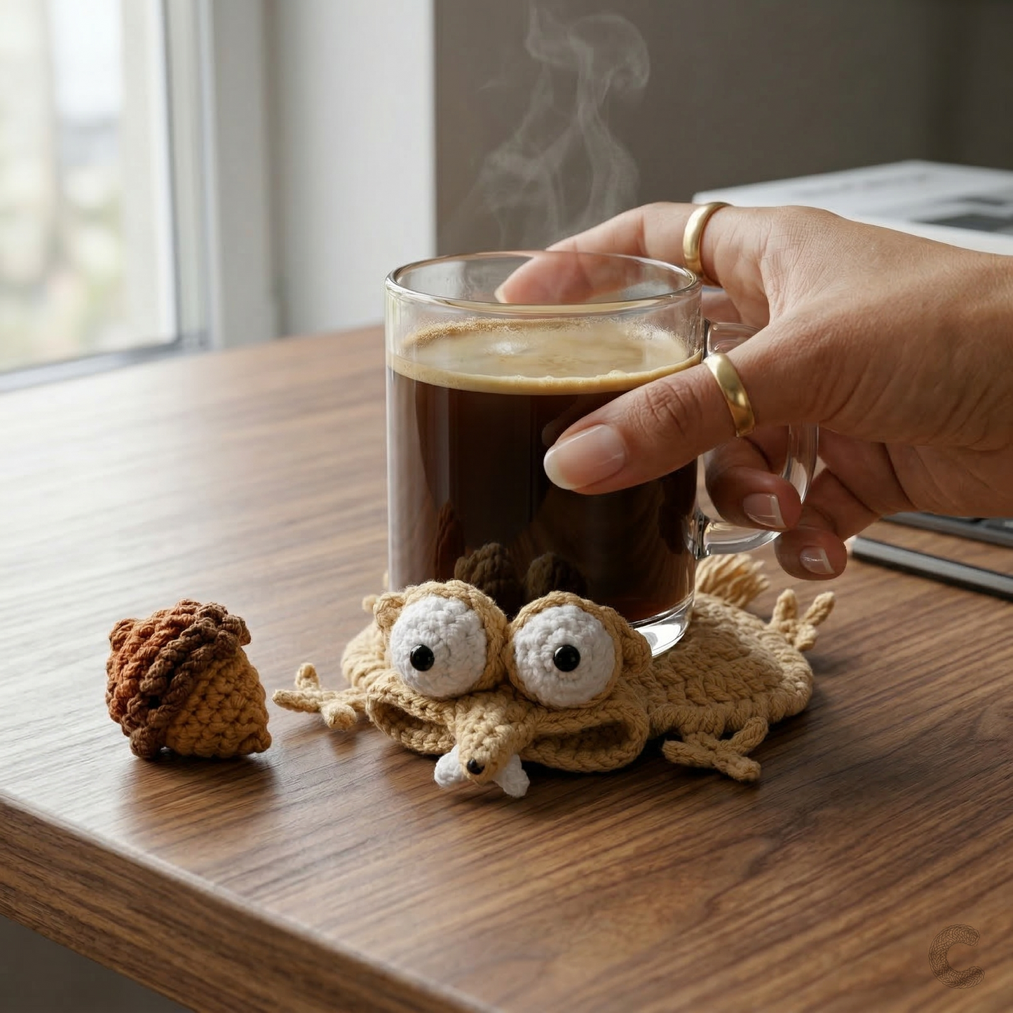 Squirrel Coaster Crochet Pattern