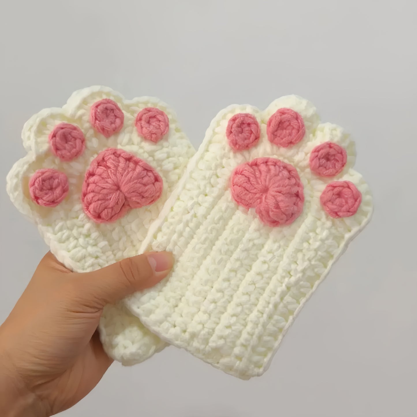 Cat Paw Fingerless Gloves Crochet Pattern
