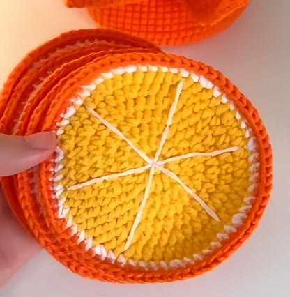 Peelable Orange Coaster Crochet Pattern