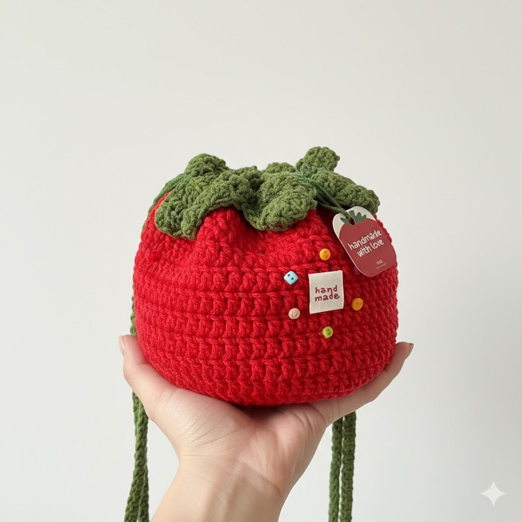 Tomato Pouch Bag Crochet Pattern