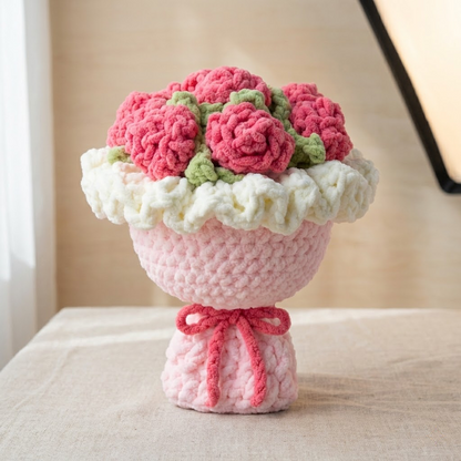 Chunky Rose Bouquet Blanket Crochet Pattern