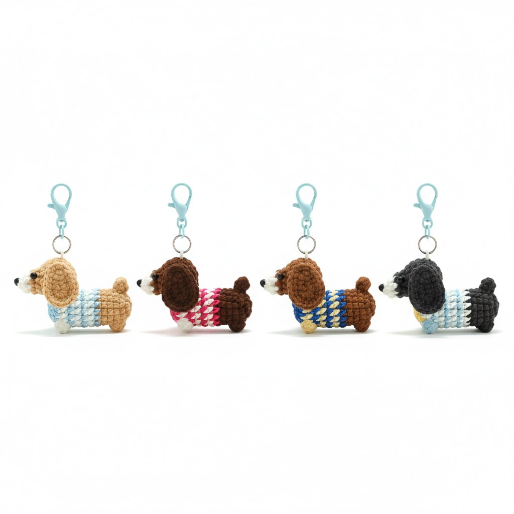 Dachshund Dog Bag Charm Crochet Pattern