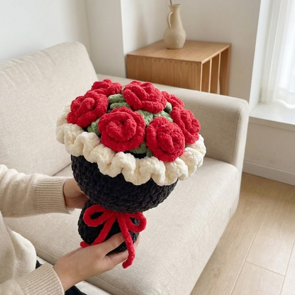 Chunky Rose Bouquet Blanket Crochet Pattern
