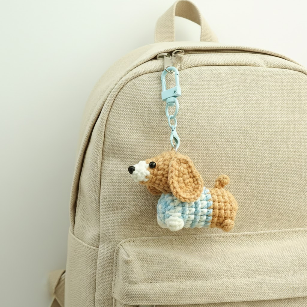 Dachshund Dog Bag Charm Crochet Pattern